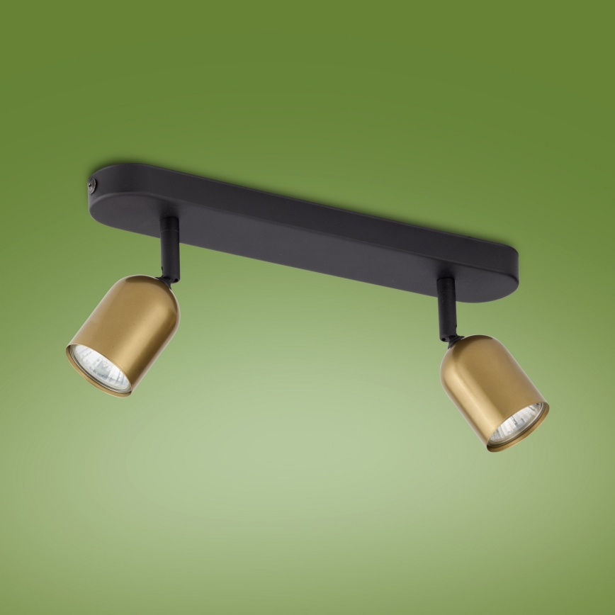 Foco TOP 2xGU10/10W/230V dourado/preto