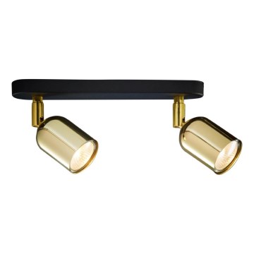 Foco TOP 2xGU10/10W/230V preto/dourado