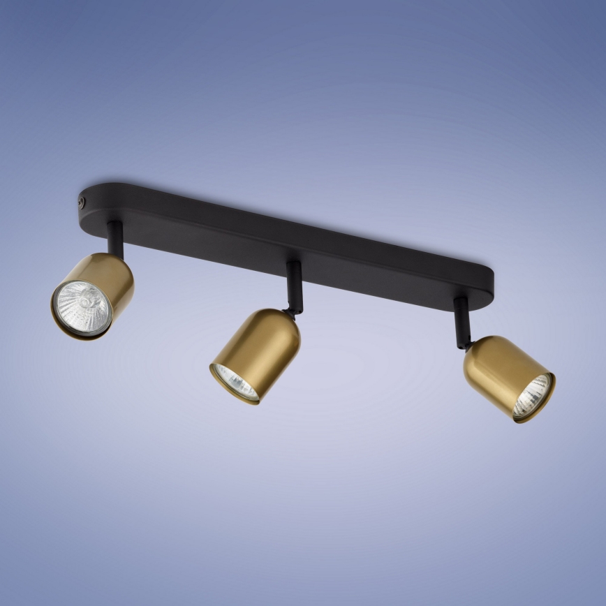 Foco TOP 3xGU10/10W/230V dourado/preto