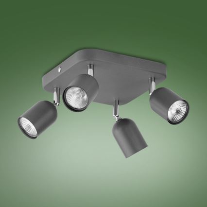 Foco TOP 4xGU10/10W/230V cinzento