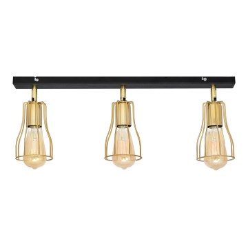 Foco TUBE 3xE27/15W/230V dourado/preto