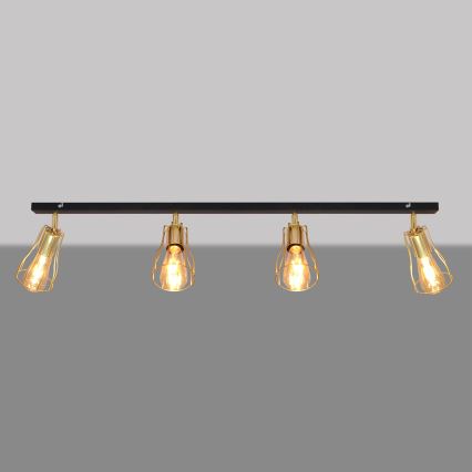 Foco TUBE 4xE27/15W/230V dourado/preto