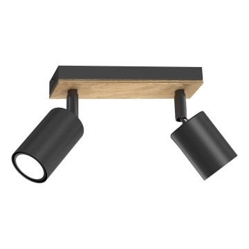 Foco TULON 2xGU10/8W/230V preto/carvalho