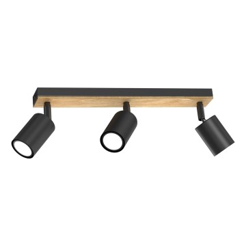 Foco TULON 3xGU10/8W/230V preto/carvalho