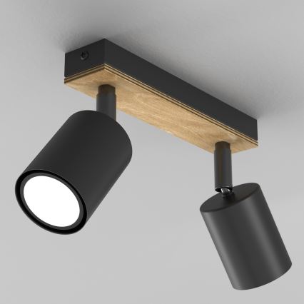 Foco TULON 3xGU10/8W/230V preto/carvalho