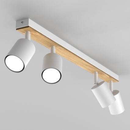 Foco TULON 4xGU10/8W/230V branco/carvalho