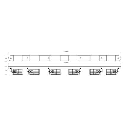 Foco VERTICAL 6xGU10/8W/230V preto