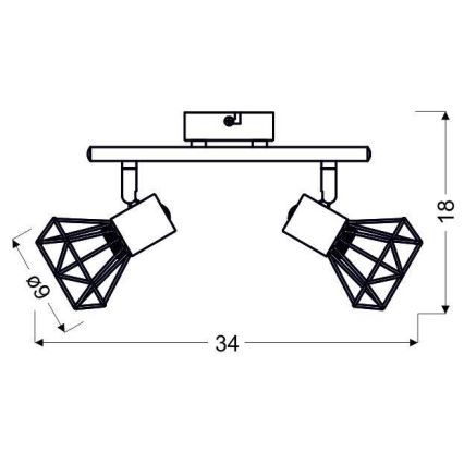 Foco VERVE 2xE14/40W/230V