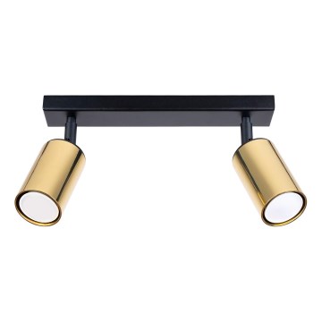 Foco WINX 2xGU10/10W/230V preto/dourado