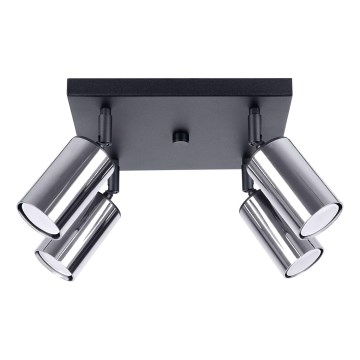 Foco WINX 4xGU10/10W/230V preto/cromado brilhante