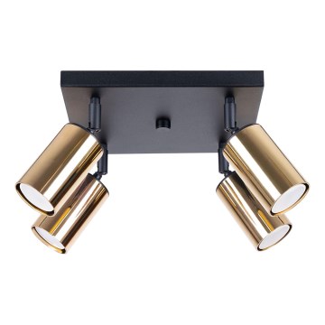 Foco WINX 4xGU10/10W/230V preto/dourado