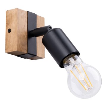 Foco ZUCA 1xE27/15W/230V preto/carvalho