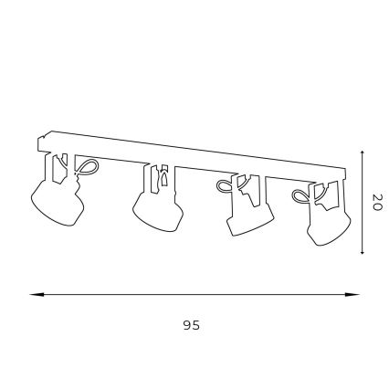 Focode teto VIVA 4xGU10/AR/15W/230V
