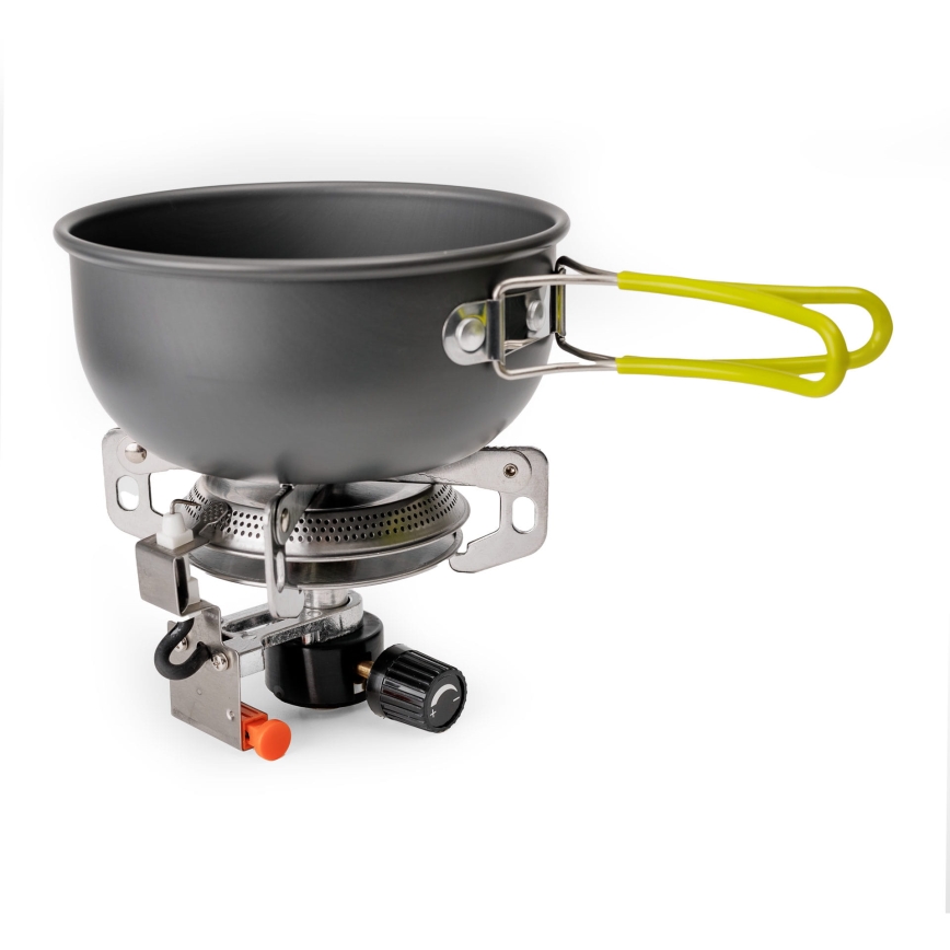 Fogão a gás para campismo com acessórios