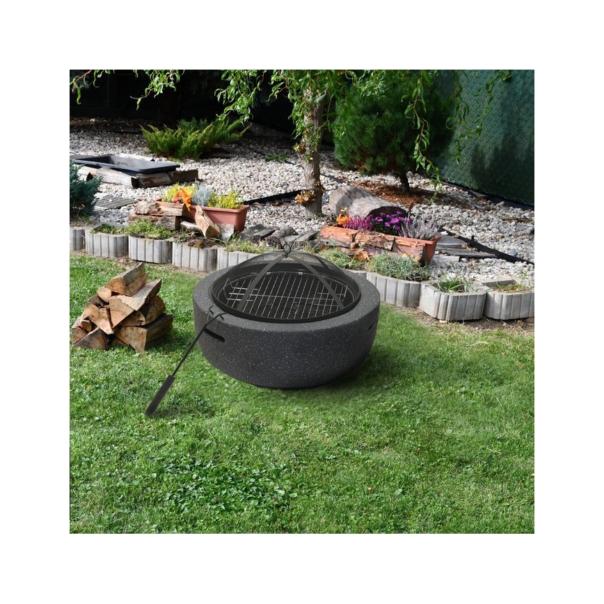 Fogueira de madeira portátil com antracite de grelha