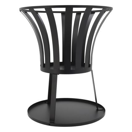 Fogueira de madeira portátil com grelha preta