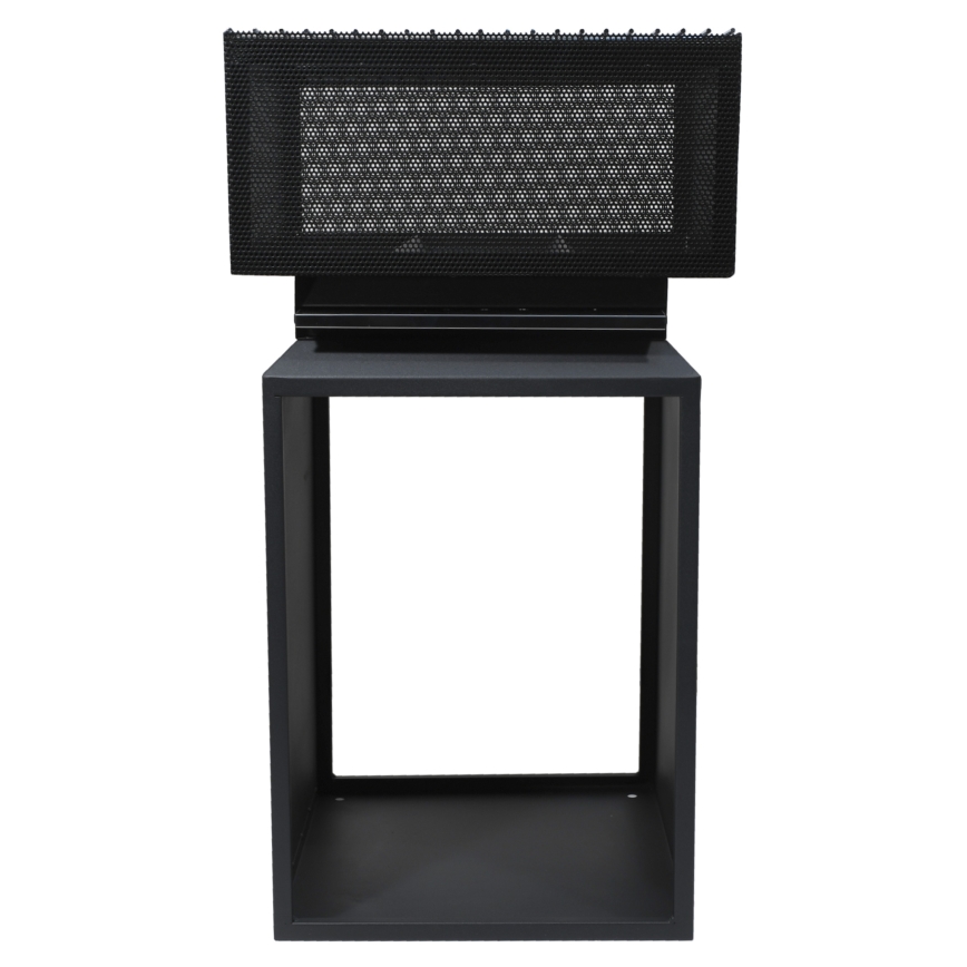 Fogueira de madeira portátil com grelha preta