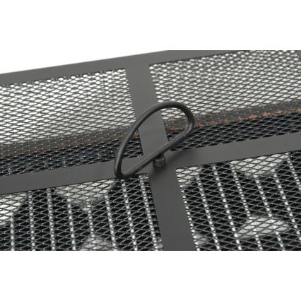 Fogueira de madeira portátil com grelha preto/patina