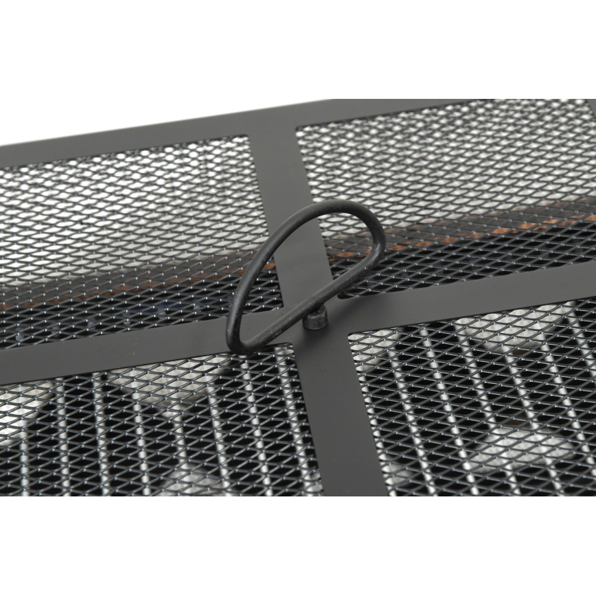 Fogueira de madeira portátil com grelha preto/patina