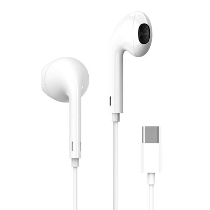 Auriculares com microfone USB-C brancos
