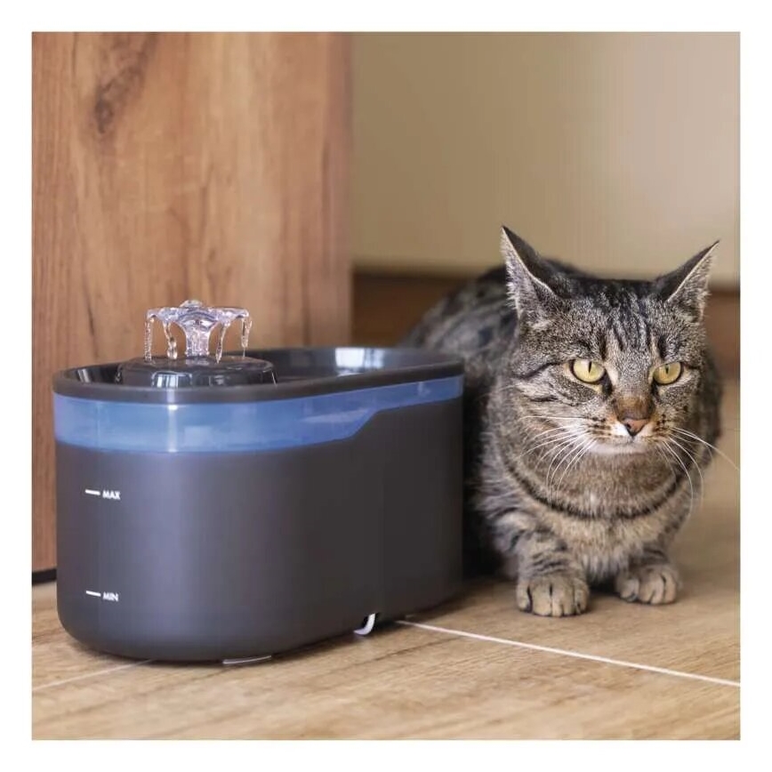 Fonte de água inteligente para animais de estimação 2,6 l/5V cinza Wi-Fi