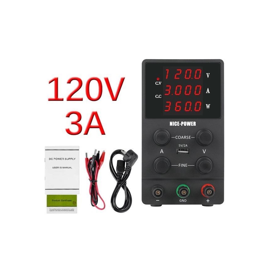 Fonte de energia de laboratório 0-120V/0-3A