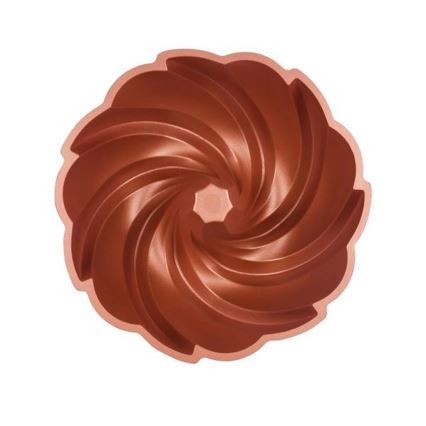 Forma para bolo tipo bundt KITCHISIMO 24 cm redemoinho/cobre