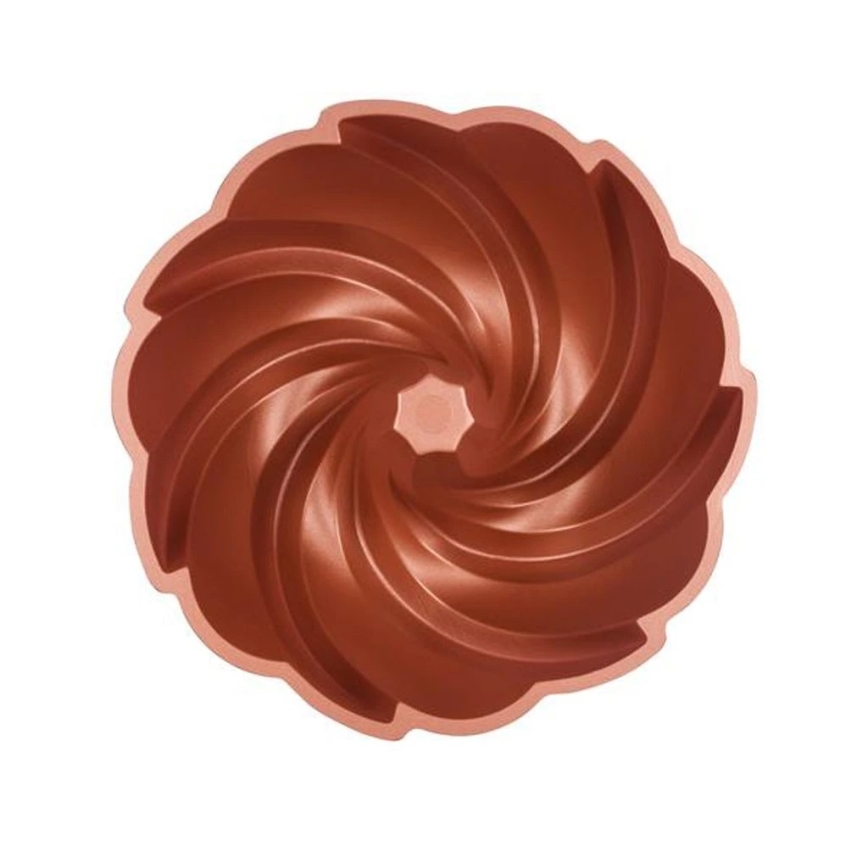 Forma para bolo tipo bundt KITCHISIMO 24 cm redemoinho/cobre