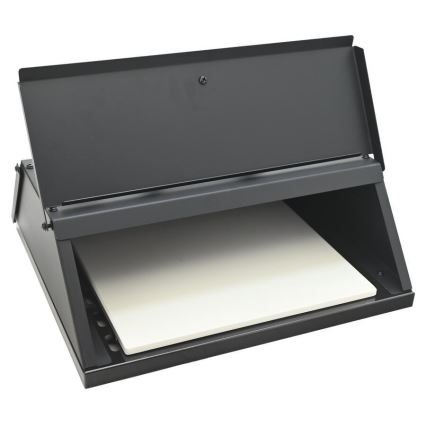 Forno de pizza com porta e termómetro 40x35,5x21 cm preto