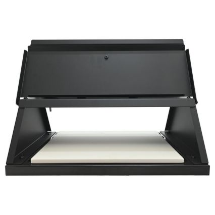 Forno de pizza com porta e termómetro 40x35,5x21 cm preto