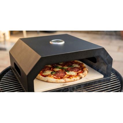Forno para pizza com termómetro 40x34,5x16 cm preto
