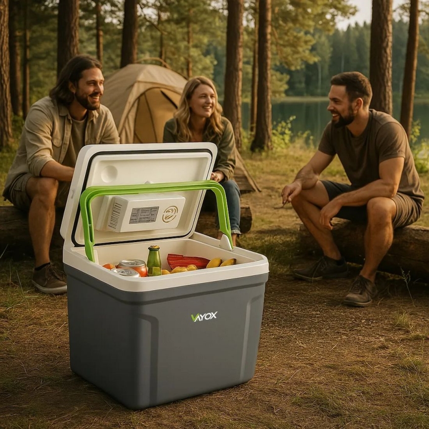 Portátil frigorífico para automóvel com função de aquecimento 27 l 230V/12V/24V cinzento