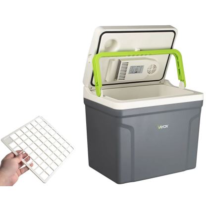 Frigorífico portátil para automóvel com função de aquecimento 27 l 230V/12V cinzento