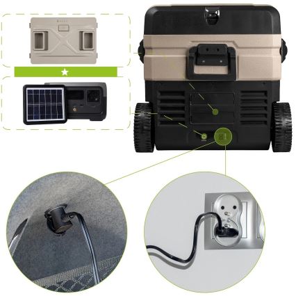 Frigorífico portátil para automóvel com visor LCD 39 l 230V/12V/24V castanho