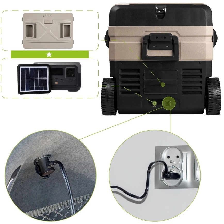 Frigorífico portátil para automóvel com visor LCD 39 l 230V/12V/24V castanho