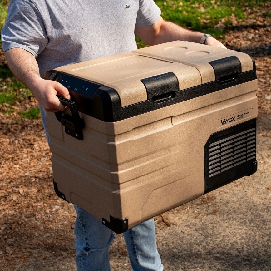 Frigorífico portátil para automóvel com visor LCD 39 l 230V/12V/24V castanho