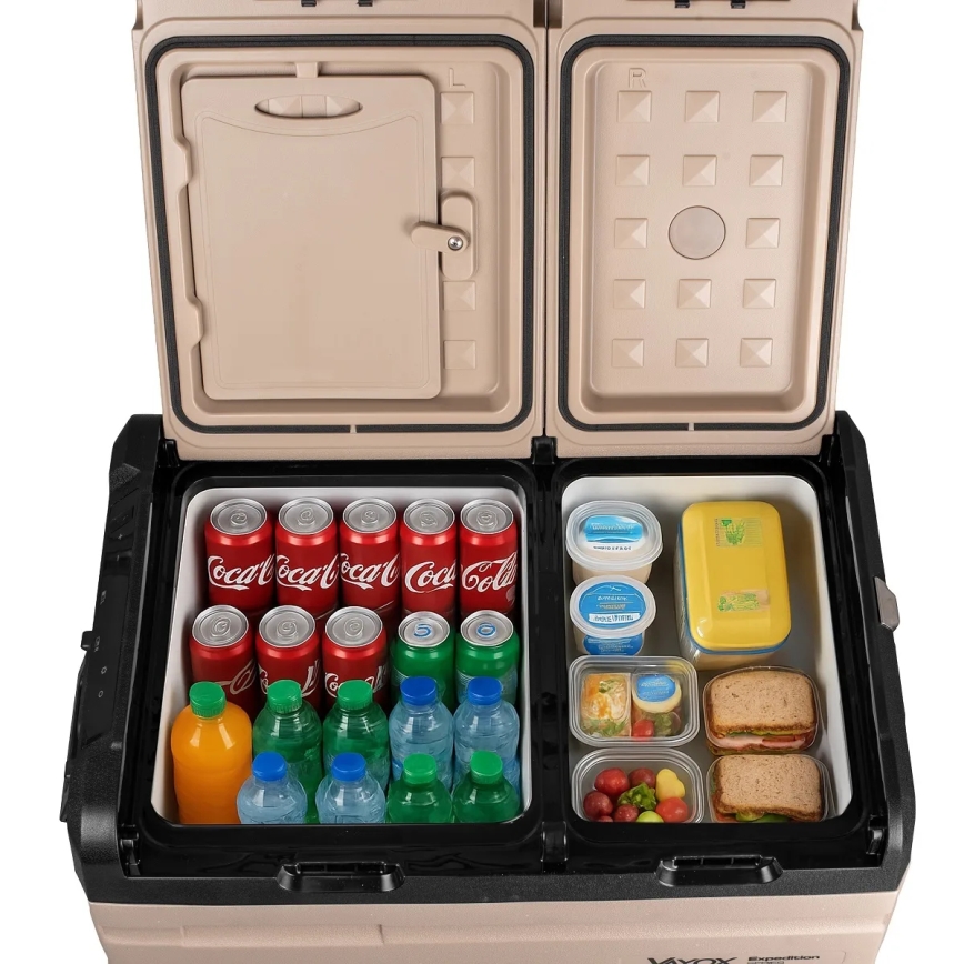 Frigorífico portátil para automóvel com visor LCD 39 l 230V/12V/24V castanho