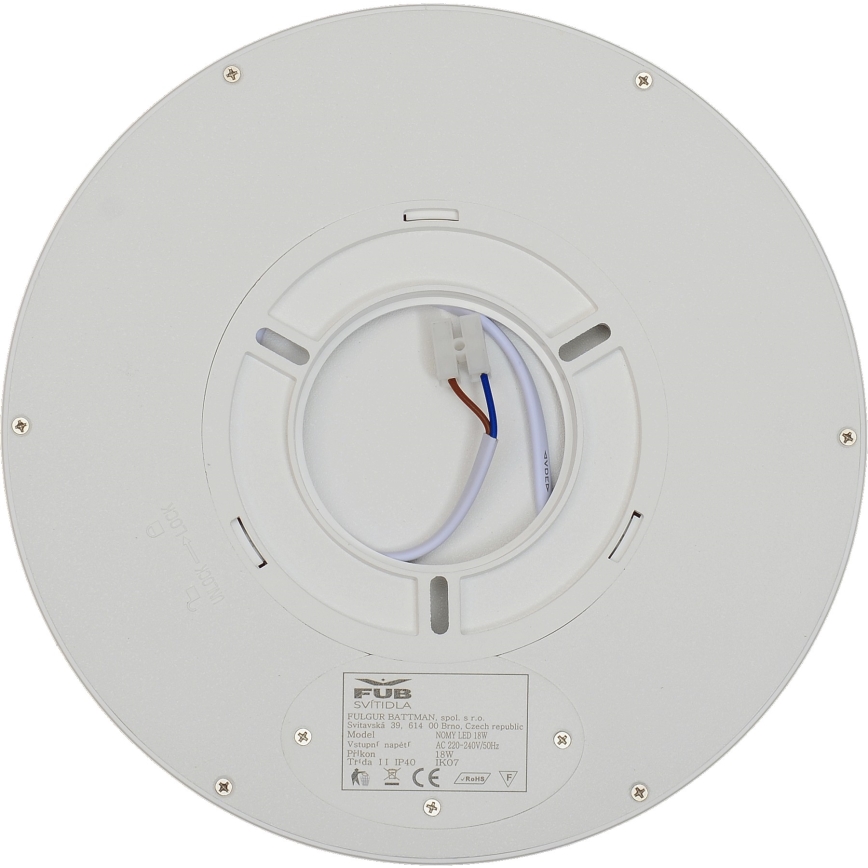 Fulgur s-42584 - Iluminação de teto LED com sensor de movimento NOMY-S LED/18W/230V 3000/4000/6000K IP40 diâmetro 23 cm branco