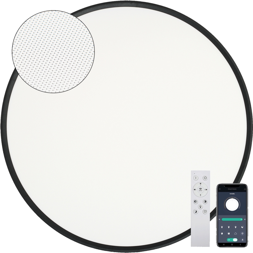 Fulgur s-43059 - Plafon LED dimável NOMY LED/50W/230V 3000-6500K Ø 60 cm UGR19 IP40 Wi‑Fi preto + controlo remoto