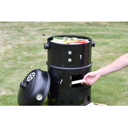 Fumeiro de carvão 3 em 1 preto