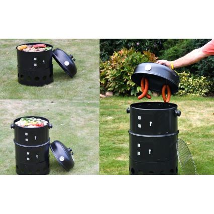 Fumeiro de carvão 3 em 1 preto