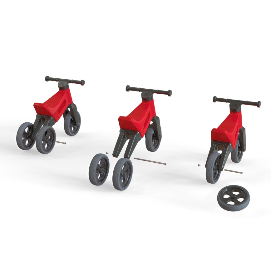 Funny Wheels - Bicicleta de equilíbrio 2 em 1 RIDER SPORT vermelha/preta