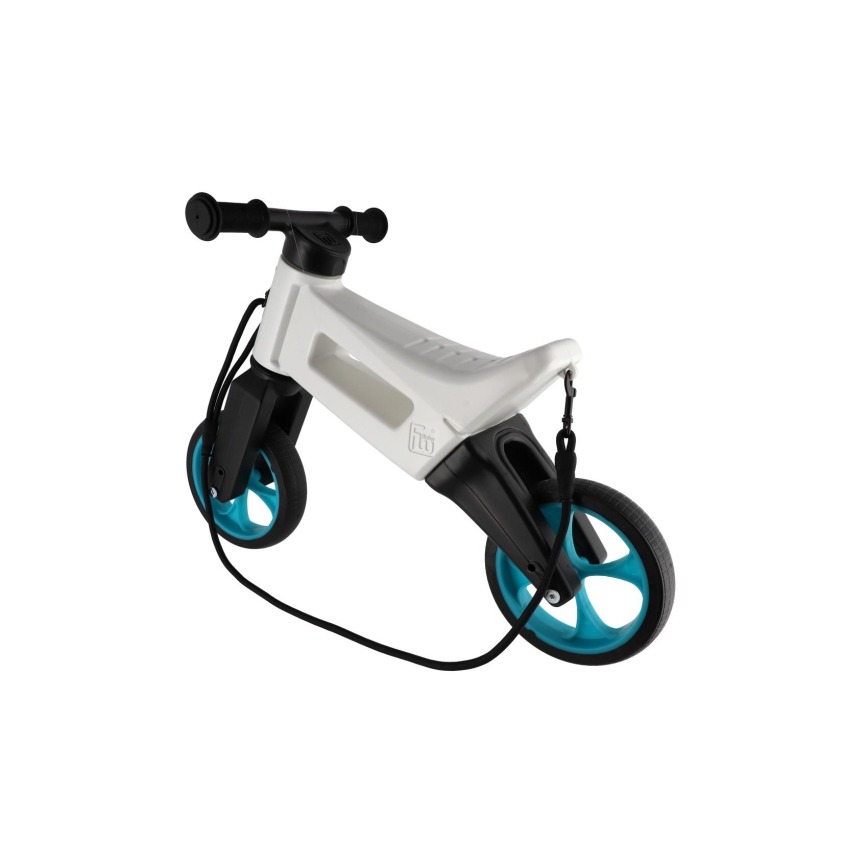 Funny Wheels - Bicicleta de equilíbrio 2 em 1 RIDER SUPER SPORT branco/preto/azul