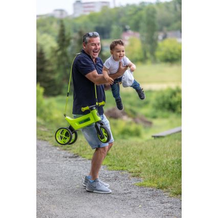 Funny Wheels - Bicicleta de equilíbrio 2 em 1 RIDER SUPER SPORT verde/preto