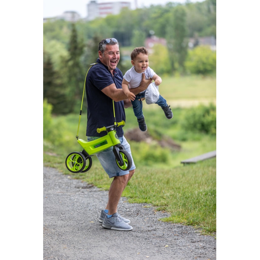 Funny Wheels - Bicicleta de equilíbrio 2 em 1 RIDER SUPER SPORT verde/preto