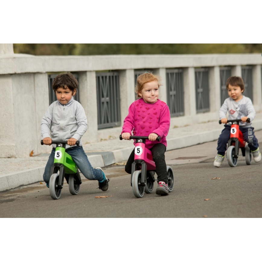 Funny Wheels - Bicicleta sem pedais 2 em 1 RIDER SPORT rosa/preta