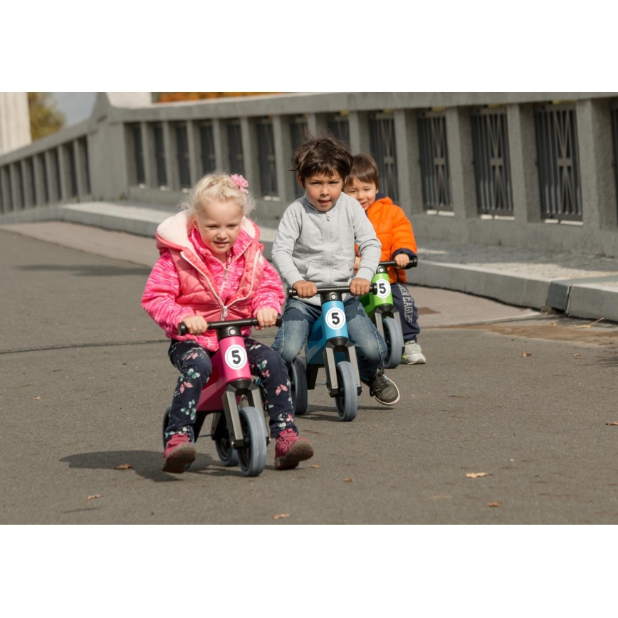 Funny Wheels - Bicicleta sem pedais 2 em 1 RIDER SPORT rosa/preta