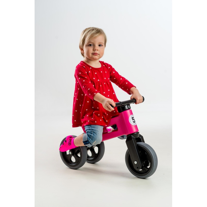 Funny Wheels - Bicicleta sem pedais 2 em 1 RIDER SPORT rosa/preta