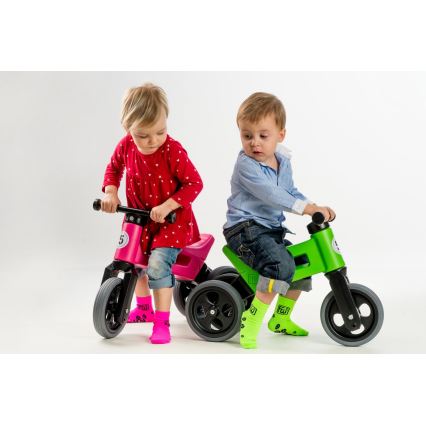 Funny Wheels - Bicicleta sem pedais 2 em 1 RIDER SPORT rosa/preta