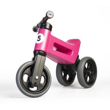 Funny Wheels - Bicicleta sem pedais 2 em 1 RIDER SPORT rosa/preta